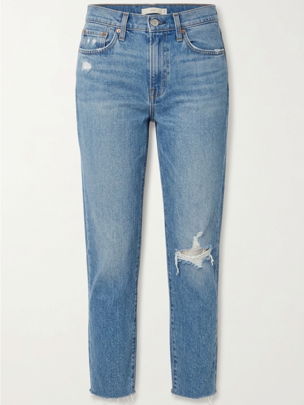 Levi' Wedgie Straight-Leg Distressed Jeans in Light Blue